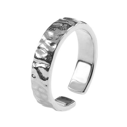 Irregular open design jewelry silver tinfoil surface band rings in gold & silver